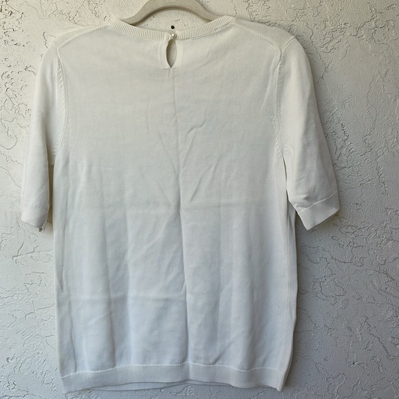 RSVP by Talbots Ivory Embellished Sweater Blouse Top Women's Size M - Picture 6 of 7